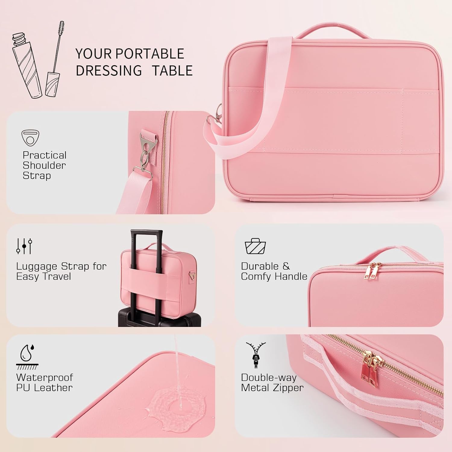 The Studio Case – Professional LED Mirror Cosmetic Organizer