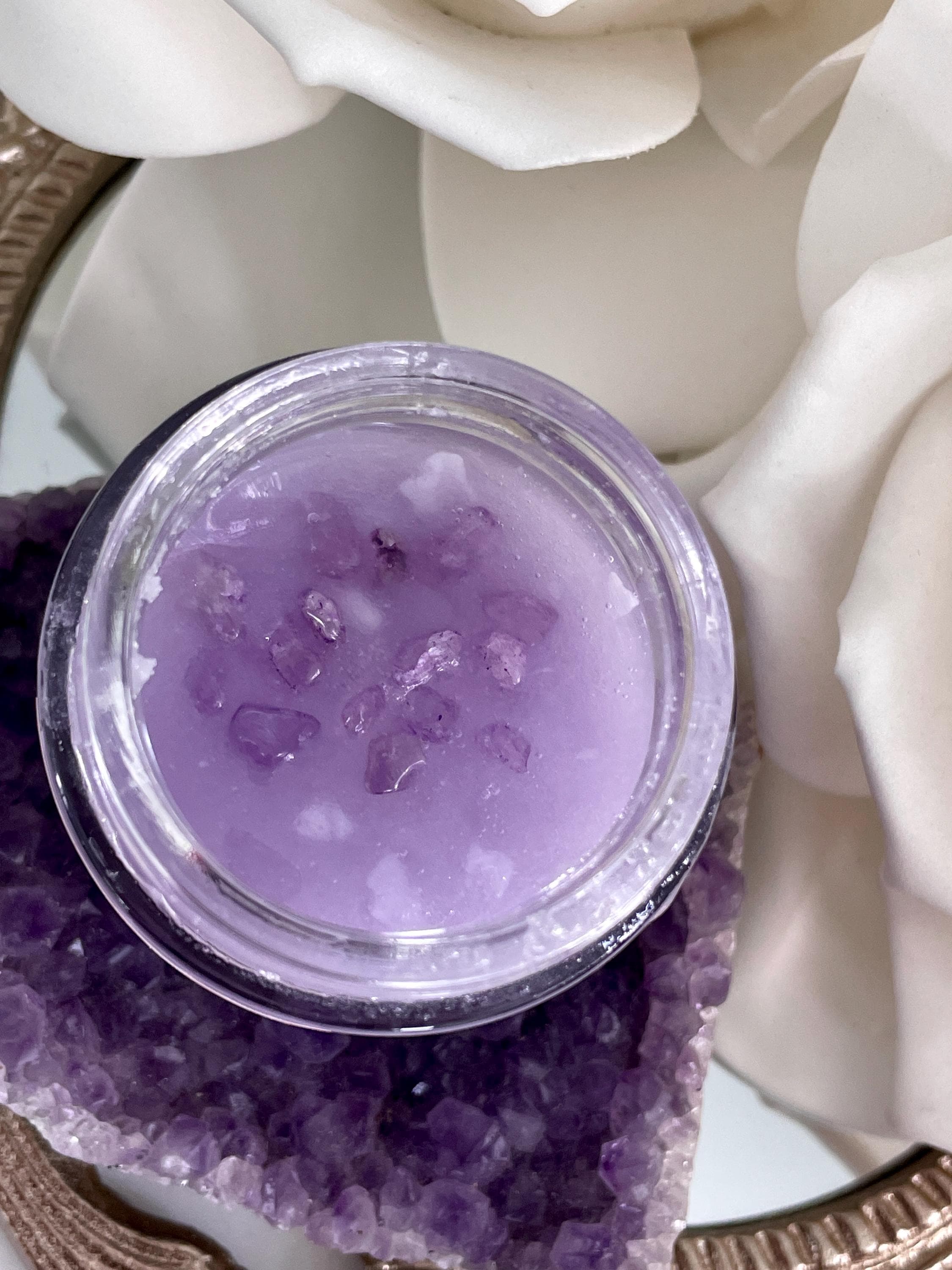 Amethyst & Lavender Exfoliating Body Scrub: Energy Cleansing Ritual