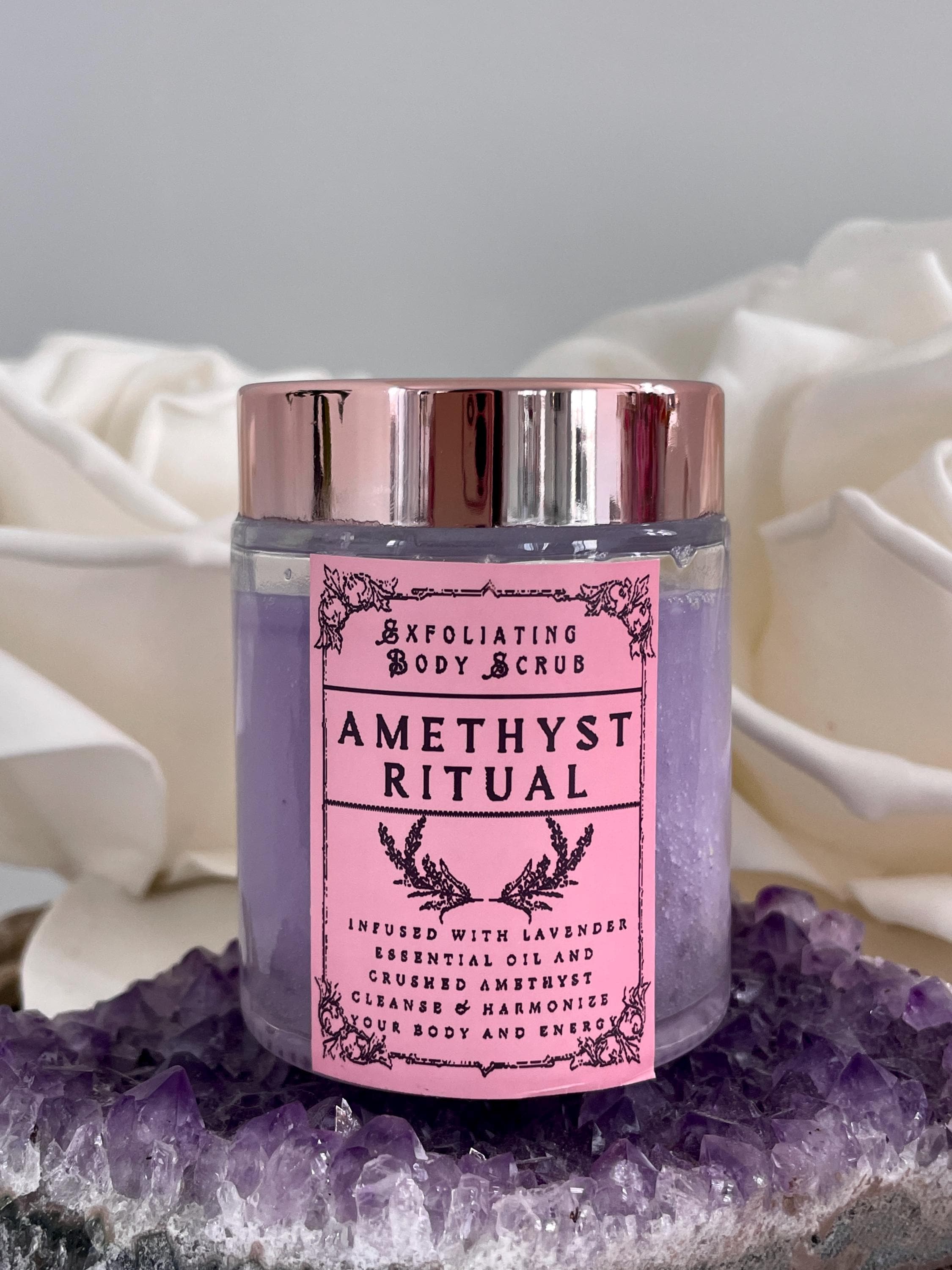 Amethyst & Lavender Exfoliating Body Scrub: Energy Cleansing Ritual