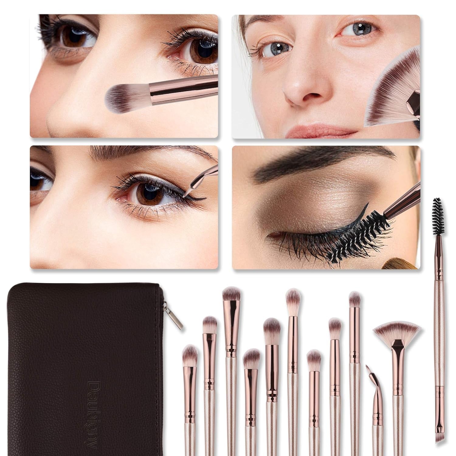 Maison Gold – Professional 12 Piece Eye Makeup Brush Collection