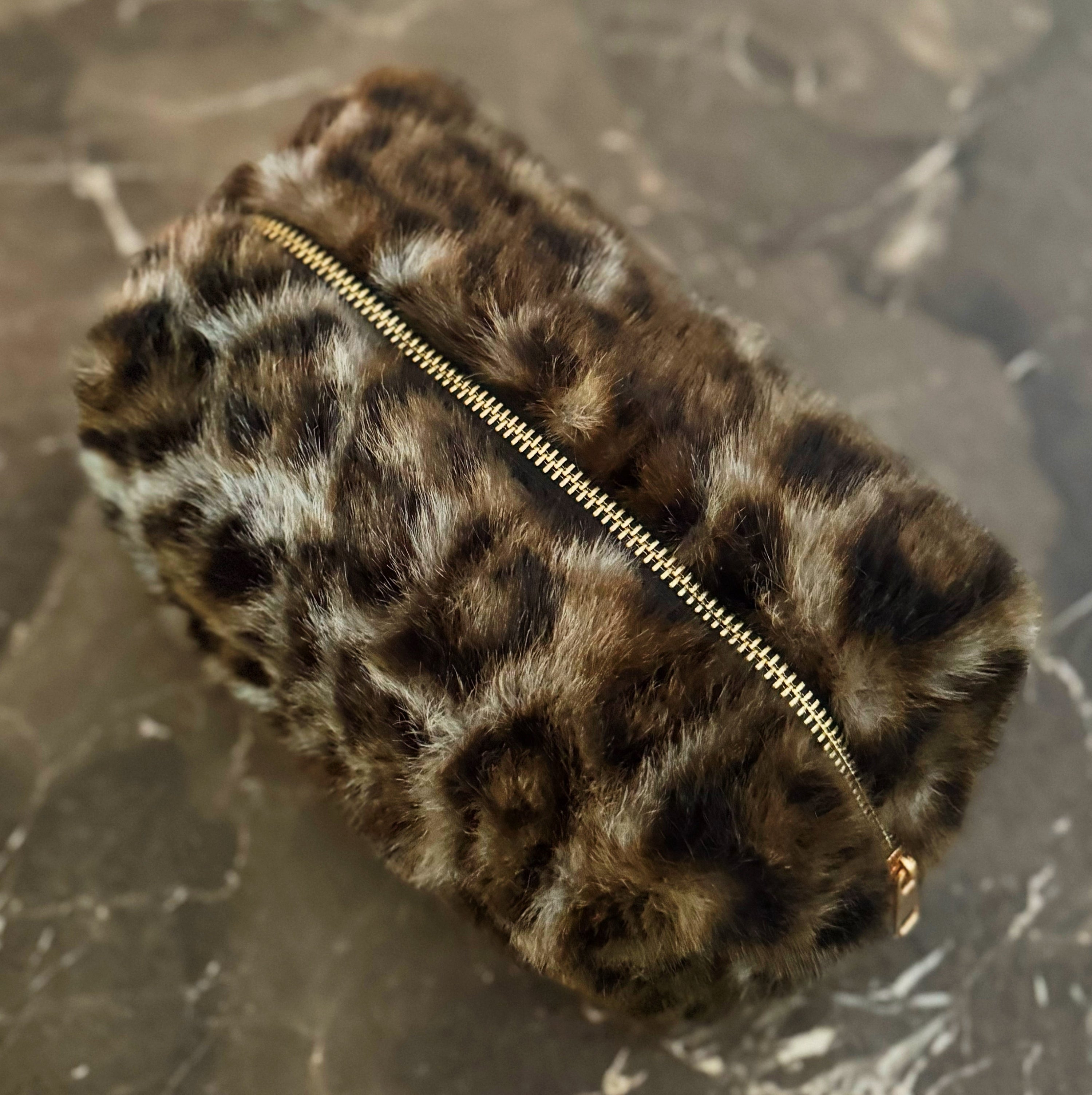 Wild Luxe Cosmetic Pouch – Signature Leopard Print Case