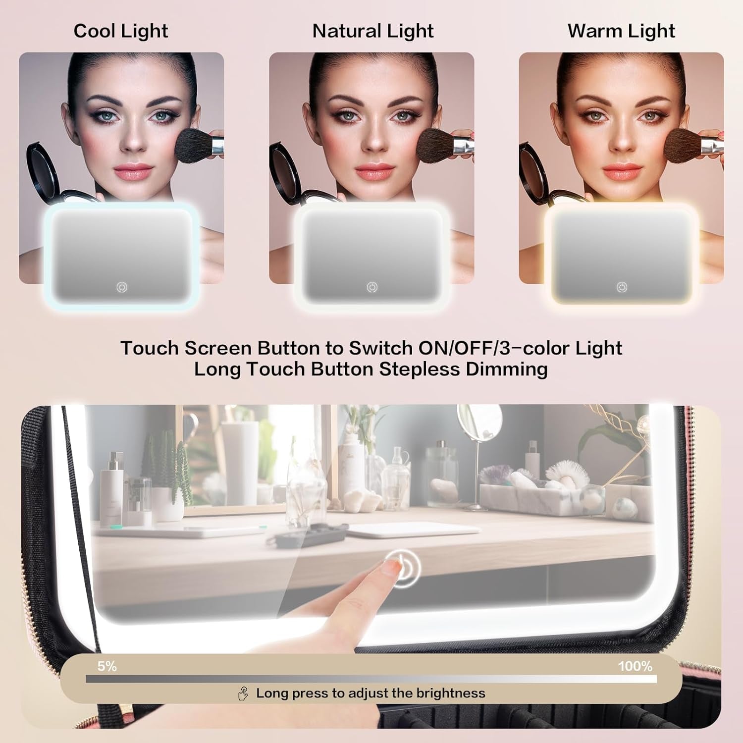 The Studio Case – Professional LED Mirror Cosmetic Organizer
