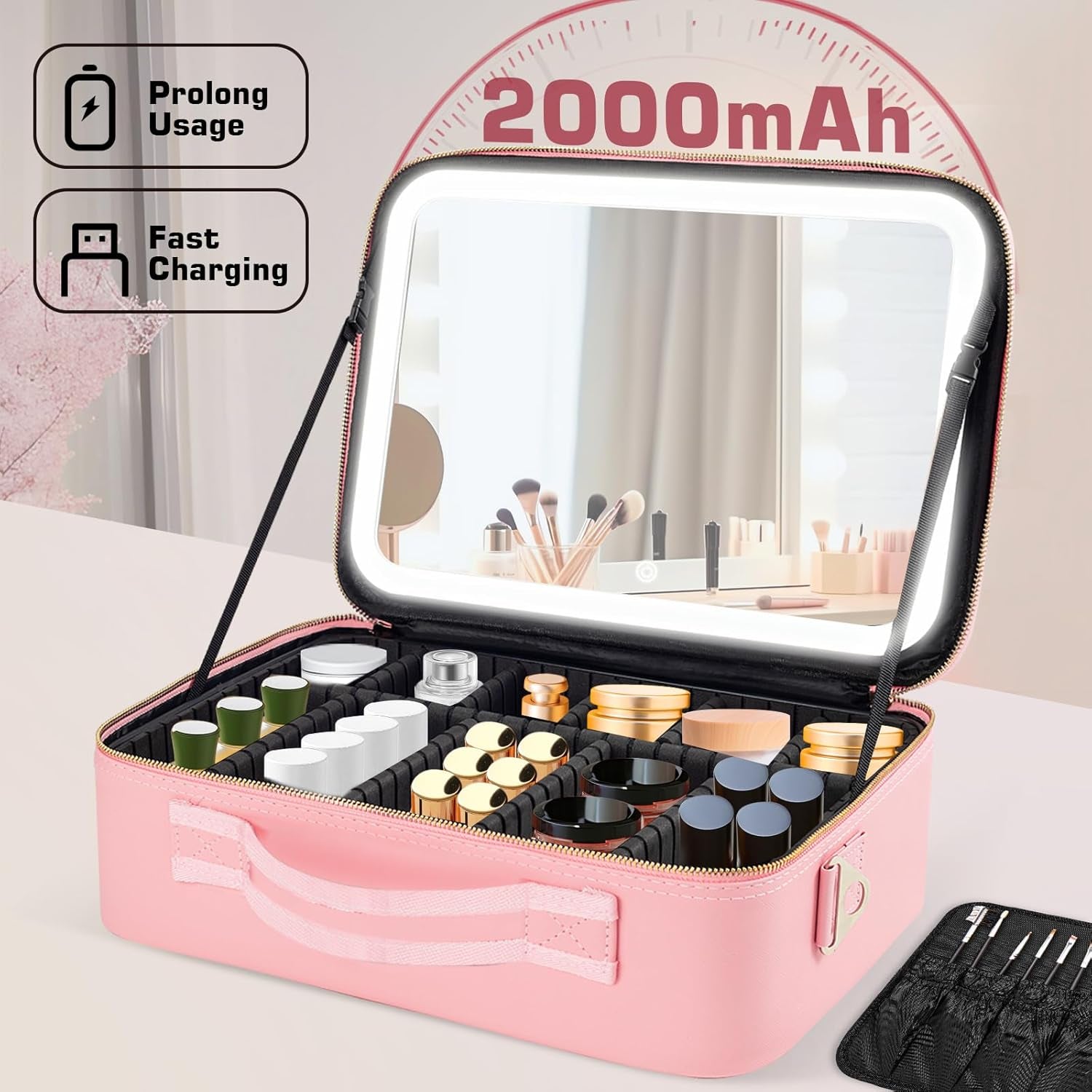 The Studio Case – Professional LED Mirror Cosmetic Organizer